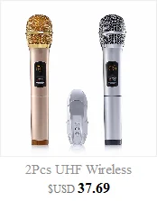 Ux2 Uhf Беспроводная микрофонная система ручной светодиодный микрофон Uhf динамик с портативным usb-приемником для Ktv DJ речевой усилитель запись