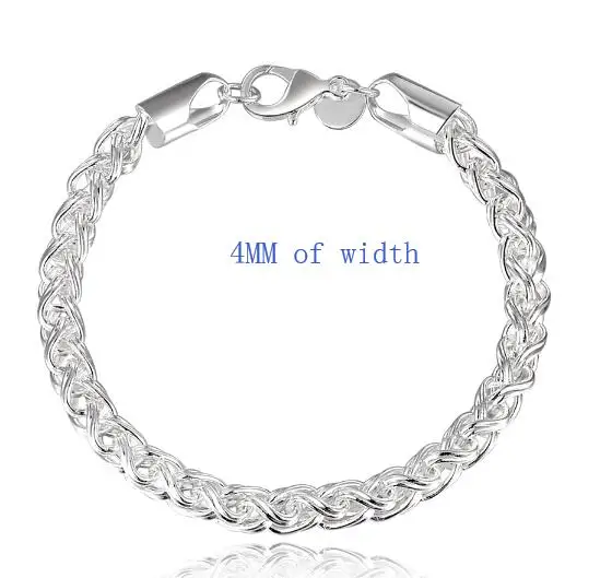 4MM width H070 Креативный круговой круг, цепочка для женщин и мужчин, серебряный цвет, браслеты, новинка, высокое качество, модные украшения, рождественские подарки, H070 - Окраска металла: 4MM width H070
