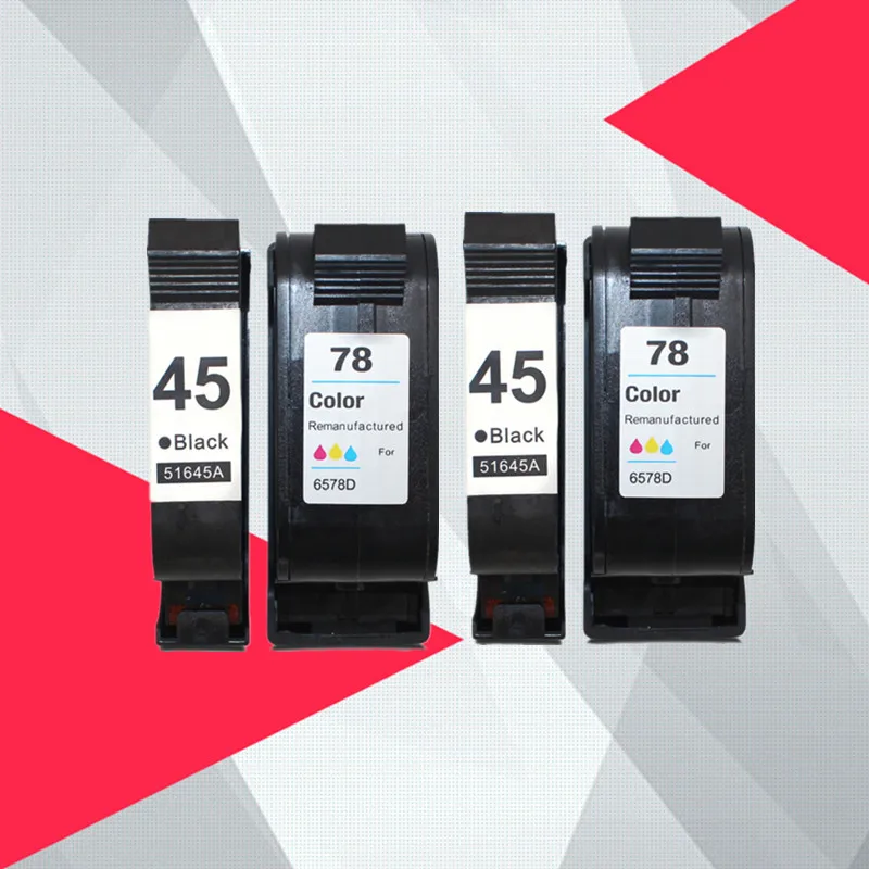 2BK 2COLOR Совместимые чернильные картриджи для hp 45 78 чернильных картриджей для hp deskjet 1220c 3820 3822 6122 6127 930c 932c 940c 950c принтеры для hp 45 для hp 78 - Цвет: 2BK 2COLOR