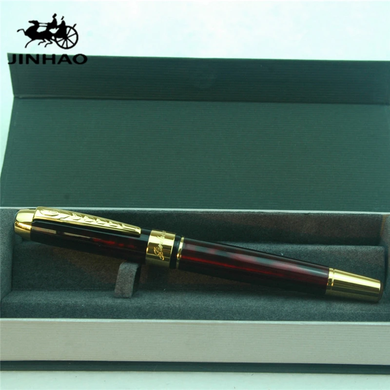 1 шт./лот Jinhao 250 фонтиан ручки красный золото клип Caneta papelaria чернилами Канцелярские