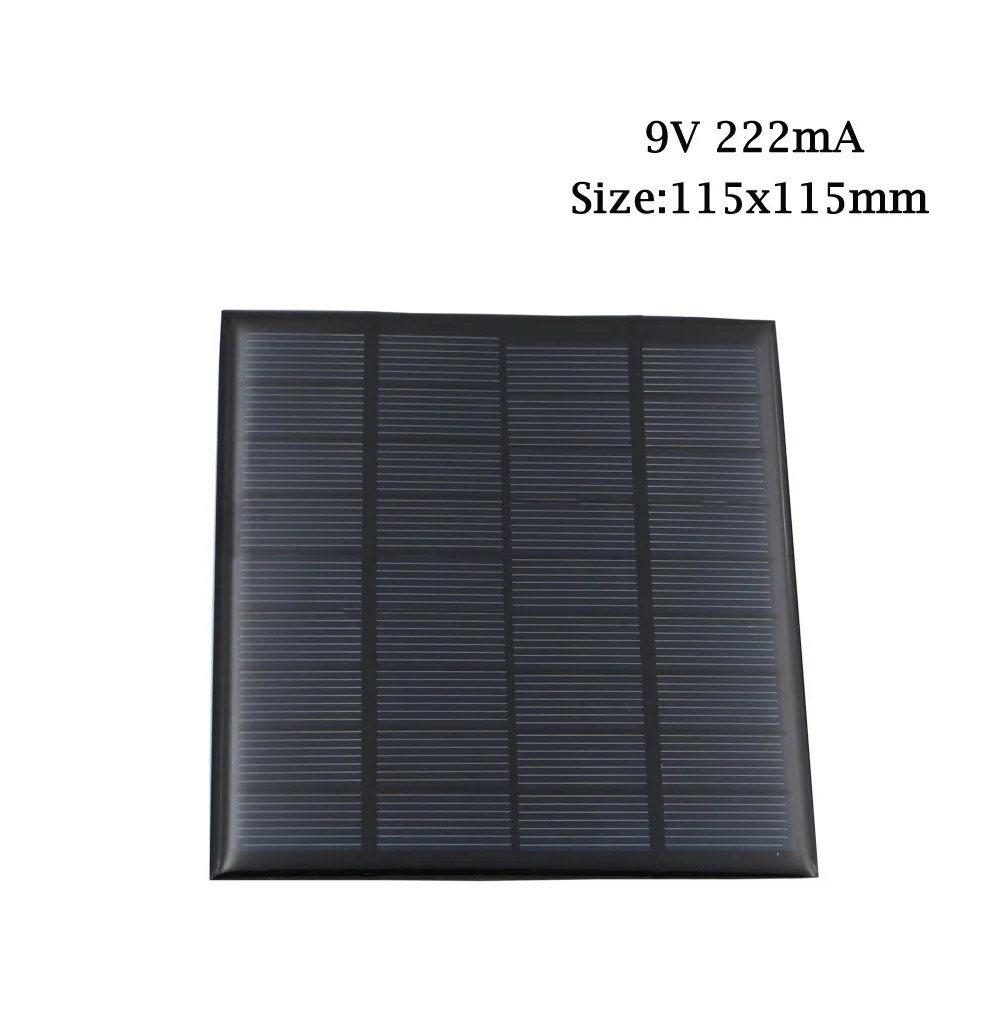 Панели солнечные 1000mA 1670mA 222mA 333mA 467mA 1120mA 556mA 5, 6, 9, 12, 18 V DC элемент для солнечной батареи для мобильного телефона портативное зарядное устройство - Цвет: 9V 222mA