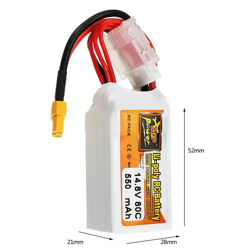 ZOP Power 14 8 V 550mAh 80C 4S Lipo батарея перезаряжаемая XT30 разъем для радиоуправляемого