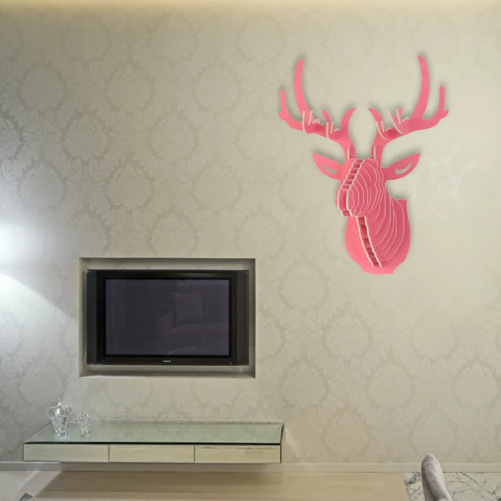 Отличный 3D пазл деревянная модель сделай сам настенная подвесная голова оленя