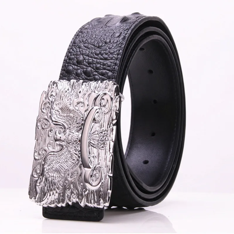 Silver clasp black Роскошные Известный Брендовая дизайнерская обувь ремень Для мужчин Крокодил Высокое качество мужской Пояса из натуральной кожи ремень талии свадебные Джинсы для женщин широкий золотой - Цвет: Silver clasp black