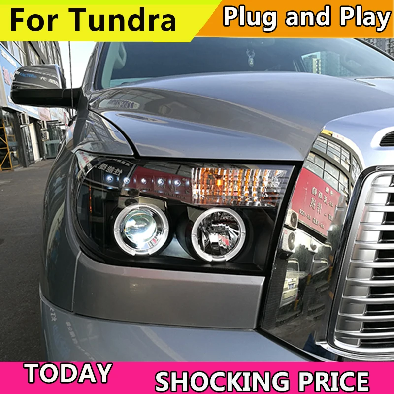 Автомобильные фары для Toyota Tundra 2007 2013 года Sequoia передняя фара DRL биксеноновые линзы