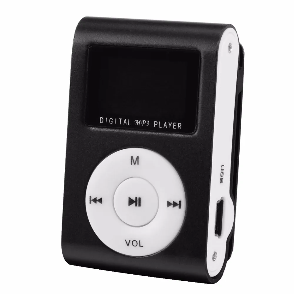 Мини MP3-плеер Клип USB ЖК-экран Поддержка 32 ГБ Micro SD может использоваться в качестве картридера