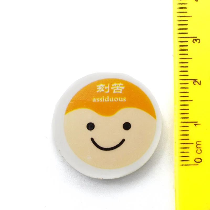 4Pcs/Lot Cute Cartoon Smiley Face Rubber Eraser Kawaii Colored Round Pencil Eraser For Children Prize Office School Supplies images - 6