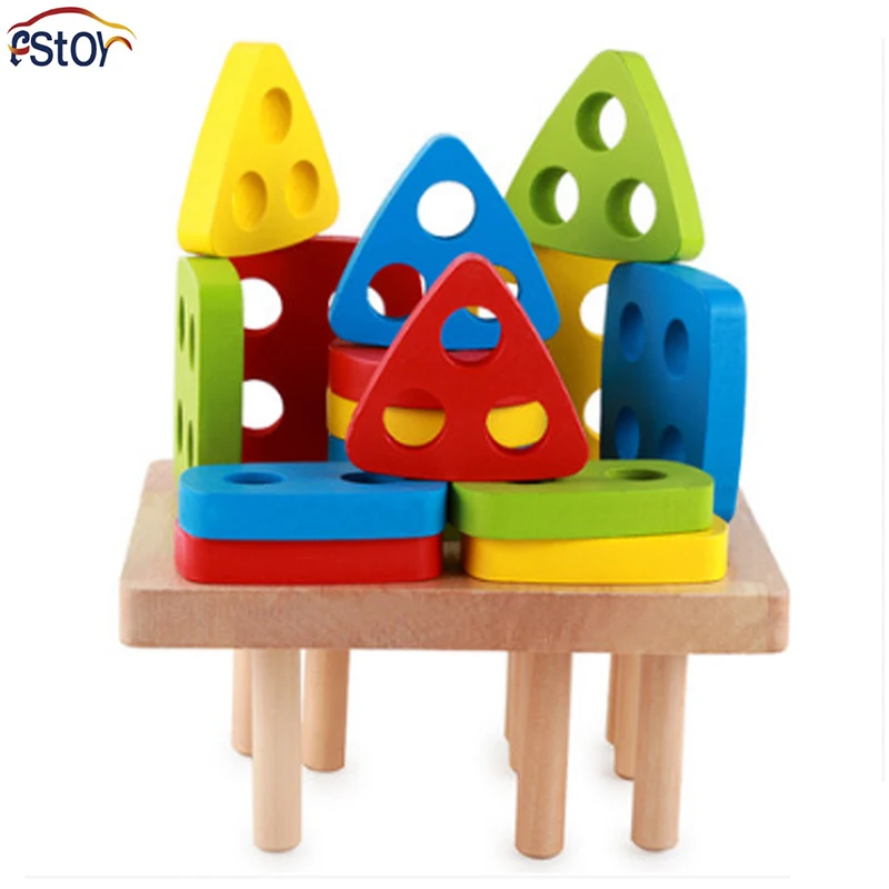 

Early Childhood Education Toys Intelligence Building Blocks Geometric Shape Puzzle Color Shape Cognitive Assembly Hobby Toys