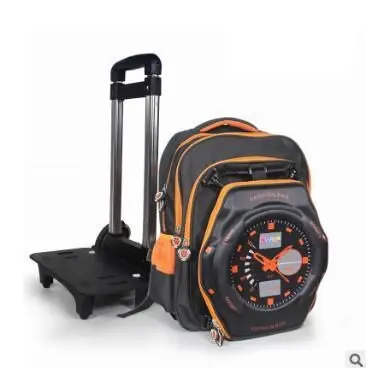 3d Детский дорожный багажный рюкзак на колесиках для мальчиков школьный с