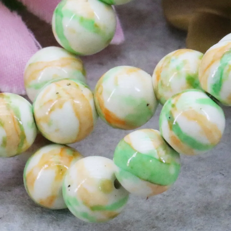 

8mm Semi-precious Riverstones Rain Flower Rainbow Stone Gems Round Beads DIY Loose Crafts Hand Made Jewelry making Accessories