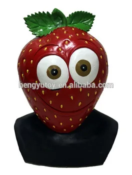 

Deluxe Christmas New Year Carnival Accessory Latex Fruit Strawberry Mask