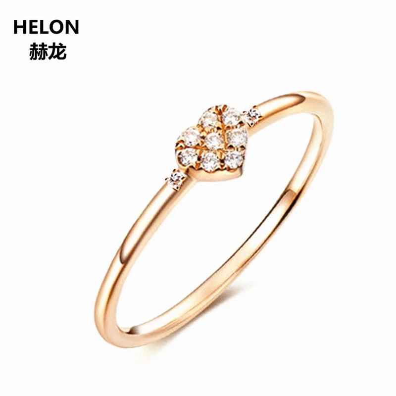 

Solid 14k Rose Gold Natural Diamonds Ring Engagement Wedding Ring for Women Anniversary Party Fine Jewelry