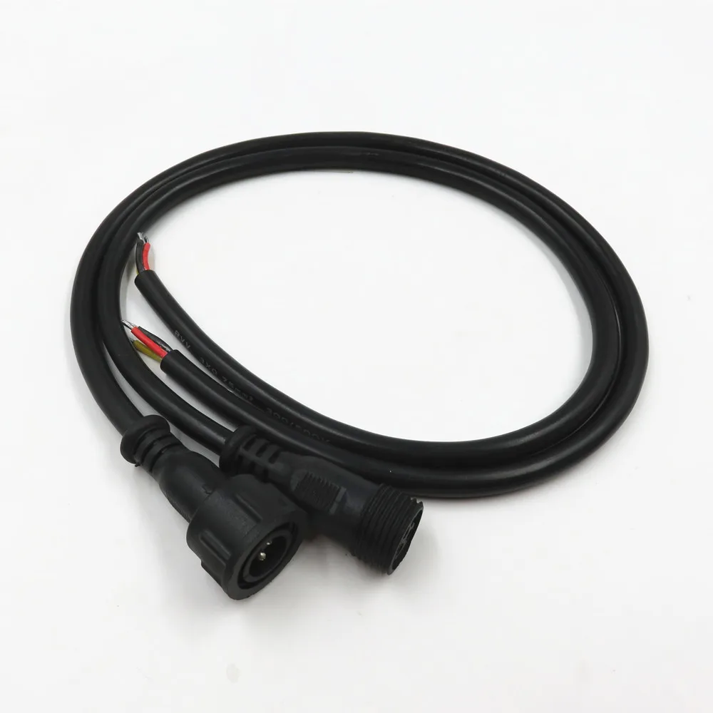 3-жильный черный водонепроницаемый разъем, Т-образные разветвители, разъем «косичка», Удлинительный кабель, нажимные концы для мужчин и жен... (art.: 7b1a5f7be) - 7b1a5f7be