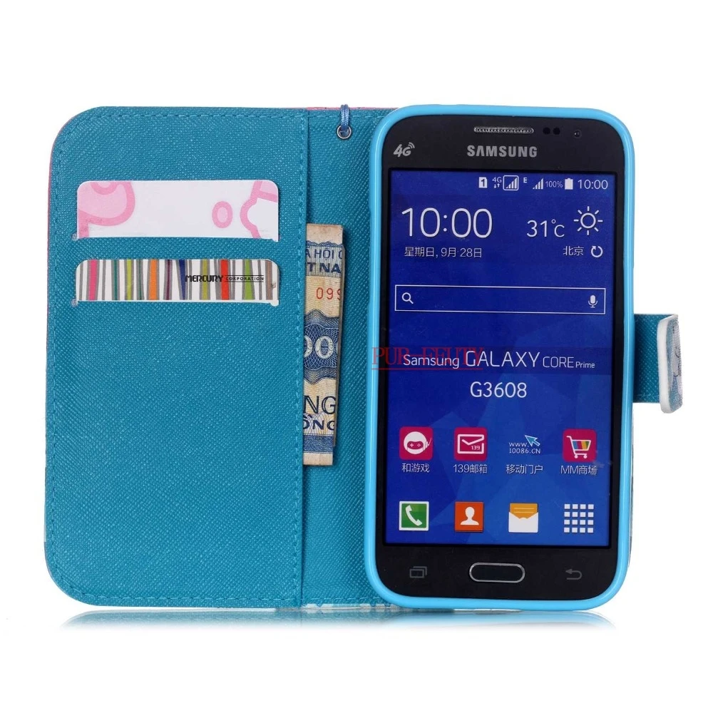 Чехол-книжка из искусственной кожи чехол-накладка для samsung Galaxy Core Prime G360 361 SM-G361H/DS(Duos
