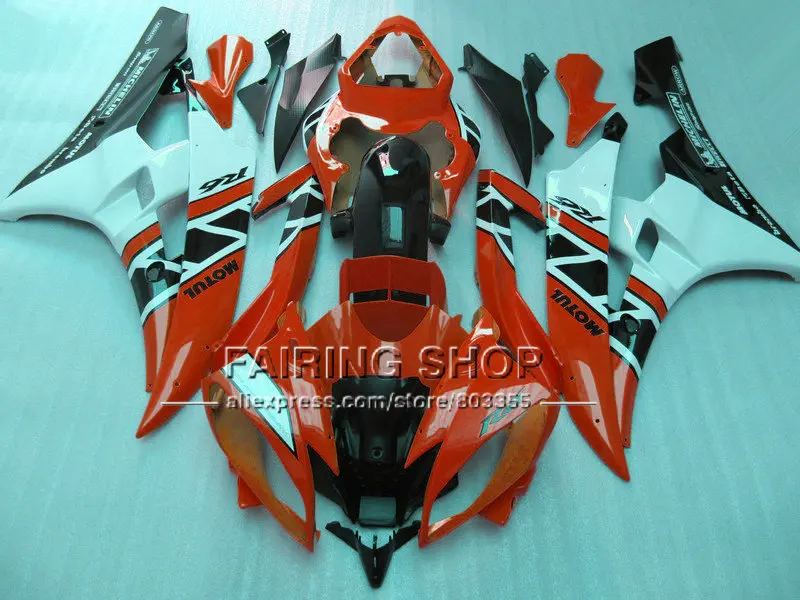 Комплекты обтекателей F4GV MOTUL для YAMAHA YZFR6 2006 2007 комплект оранжево белых YZF1000 YZF R6 06 07