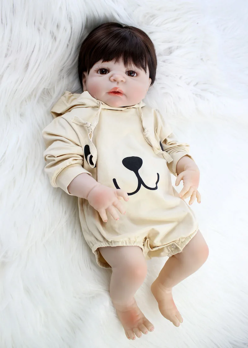 

Кукла силиконовая NPKCOLLECTION для новорожденных, Реалистичная кукла-младенец, водонепроницаемый тело, милая детская игрушка, 22 дюйма