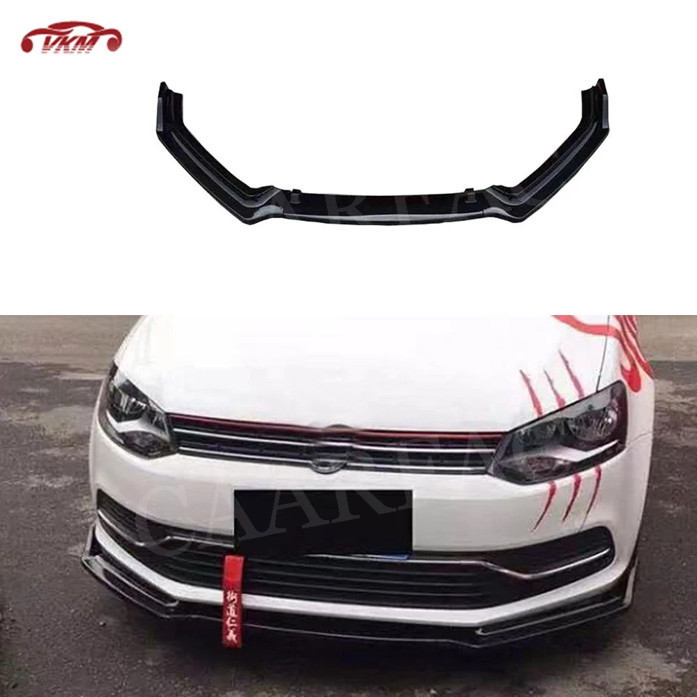 ABS передний бампер спойлер сплиттеры для Volkswagen VW Polo 2014 2018 3 шт. подбородка устойчив