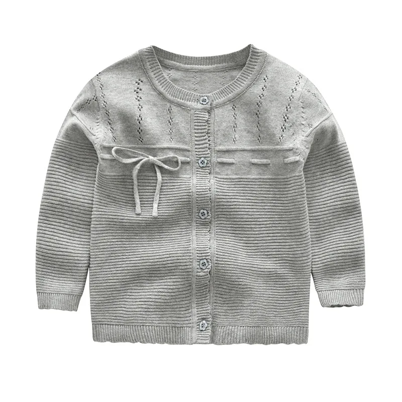 Свитер для маленьких девочек с галстуком-бабочкой детский пуловер перфорацией