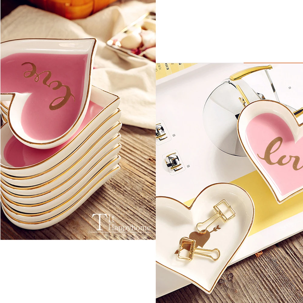 1PC/ 3 предмета изысканный в форме сердца обеденная тарелка керамическая малого