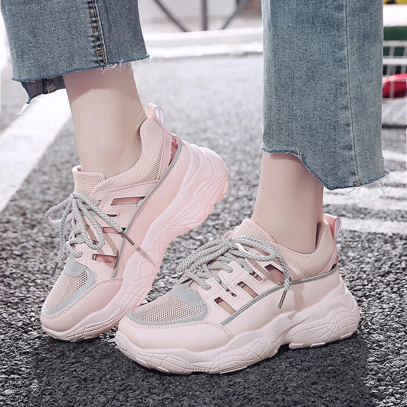 Повседневная женская обувь 2019 новые массивные кроссовки для Для женщин с