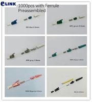 1000pcs lc fiber connector kits with ferrule pre assembled simplex apc sm mm om3 om4 3 0mm 2 0mm 0 9mm ftth lc accesscories