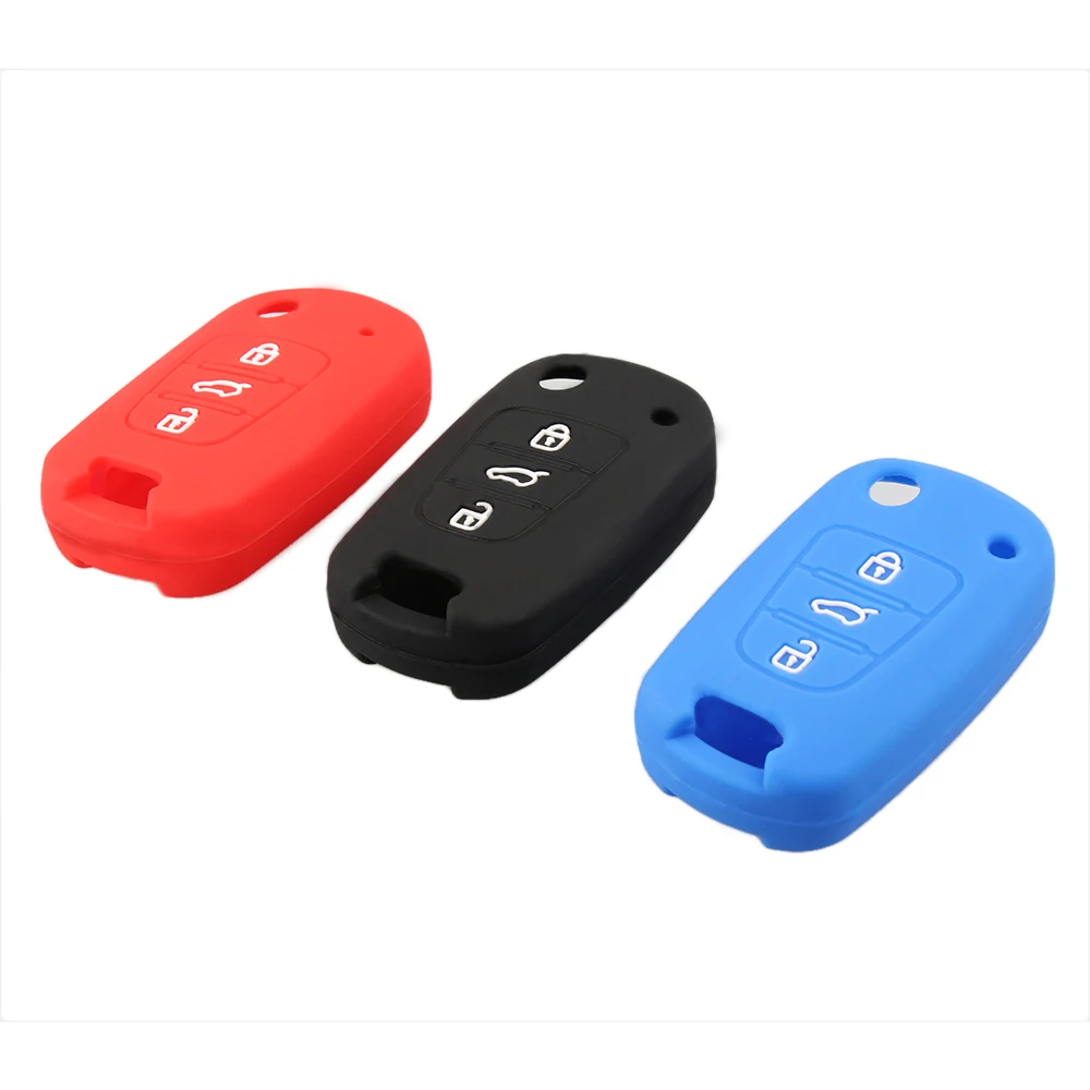 Чехол для автомобильного ключа Силиконовый складной чехол с 3 кнопками Hyundai i20 i30
