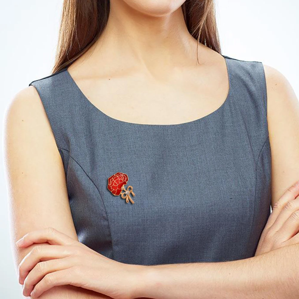 MUSEYA Fashion Elegant Carnation Flower Brooches Brooch Pin Breastpin Jewelry Accessories Gift for Women Girls (Red) | Украшения и