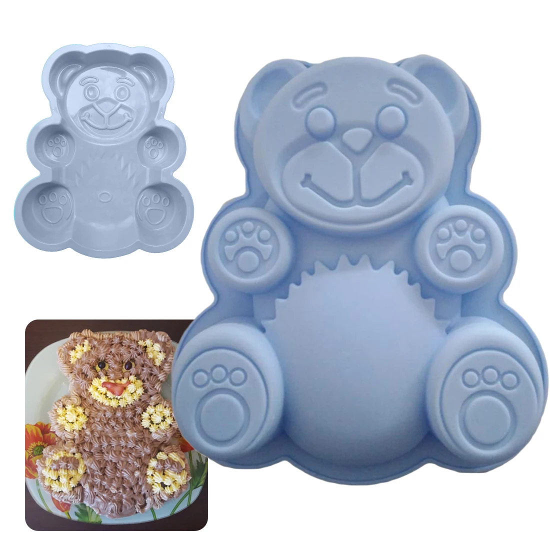 Силиконовая форма для торта в форме милого медведя инструменты выпечки кухонные
