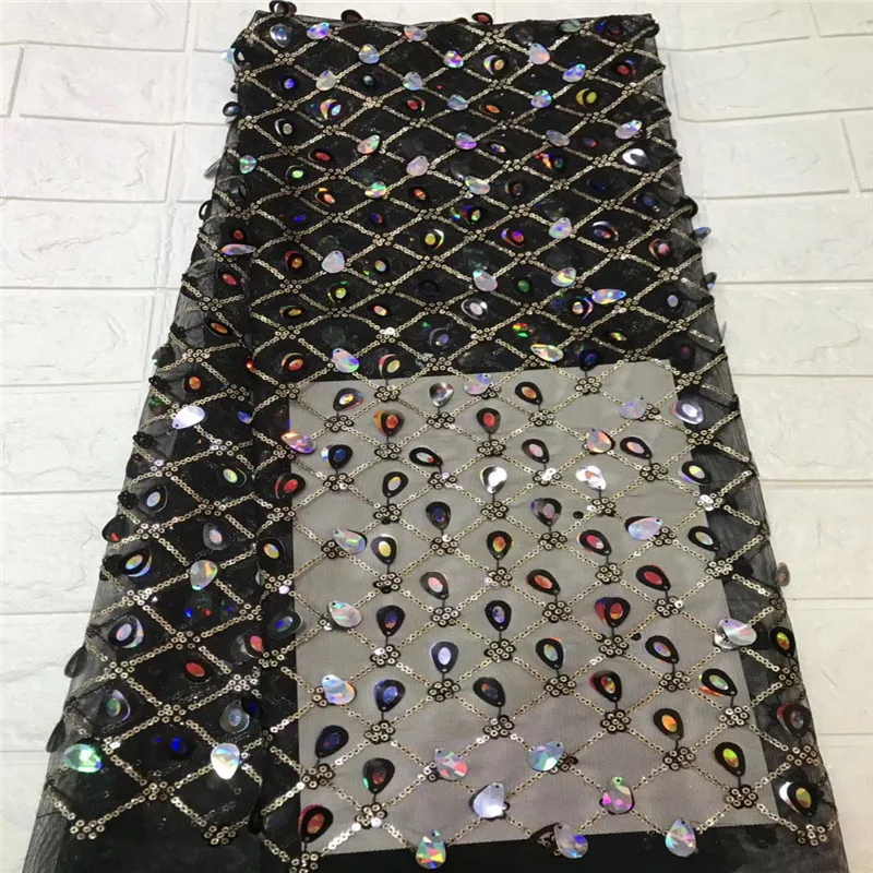 Latest Style African Lace Fabric 2018 High Quality Fashion French Tulle Nigerian Sequin Fabrics XY1875B-1 | Дом и сад