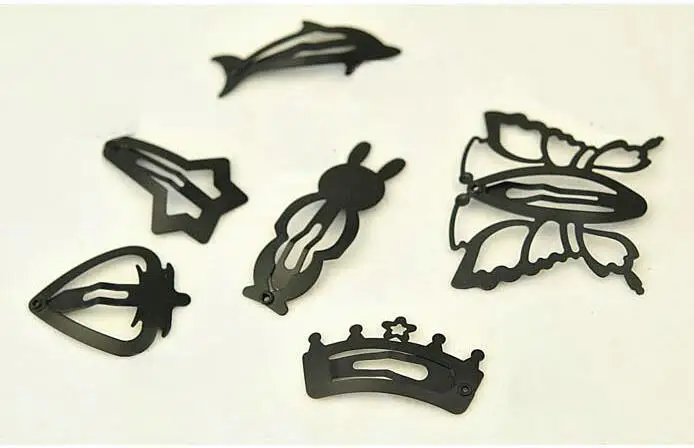 5 шт. новые милые Мультяшные девушка шпилька в форме сердца Микки металла черного