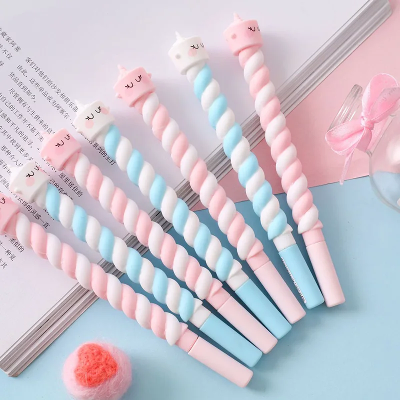 1 шт. милый торт флеш-накопитель в виде единорога Kawaii нейтральные ручки 0,5 мм креативные твист гелевые ручки для детей девочка подарок школьные офисные принадлежности канцелярские принадлежности