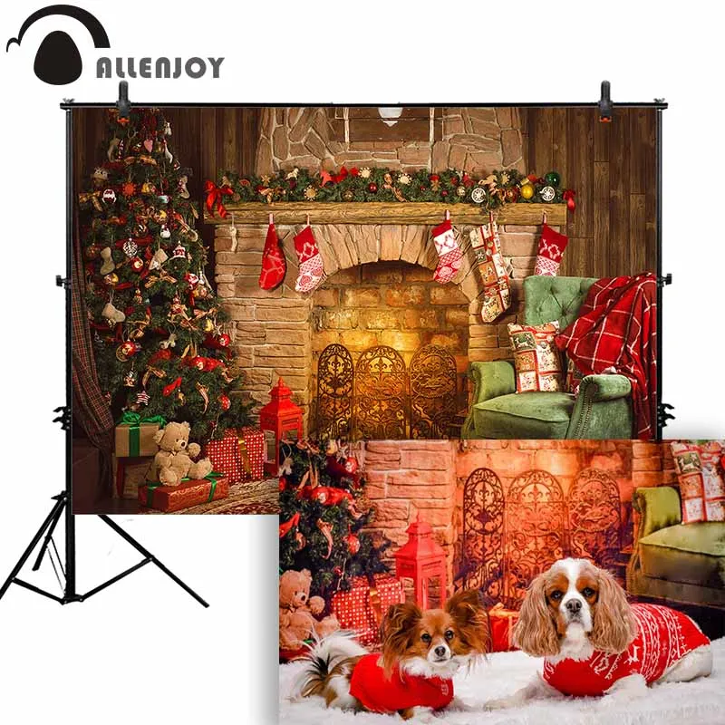 Allenjoy фон для фотосъемки рождественская елка подарок диван реквизит фотостудии