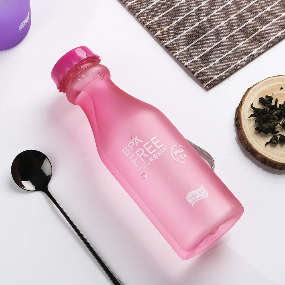 HOOMIN герметичная BPA бесплатно для путешествий, кемпинга, йоги, бега, спорта, матовая бутылка для воды, 550 мл, яркие цвета, бутылка для сока, питьевой воды