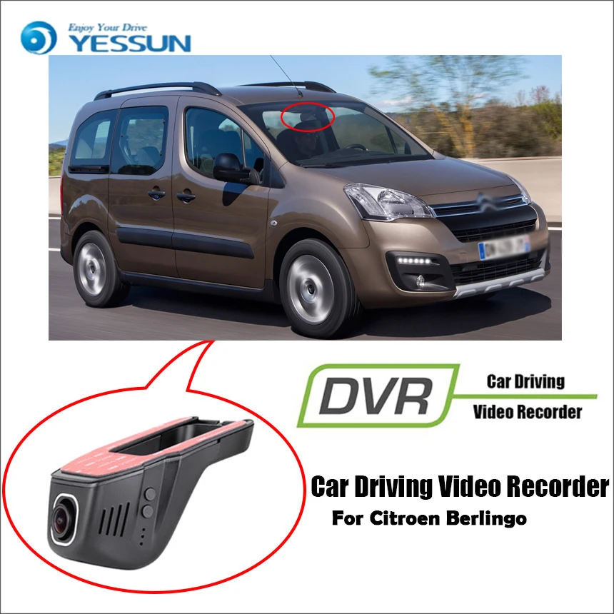 

YESSUN для Citroen Berlingo Автомобильный видеорегистратор для вождения видео рекордер мини приложение управления Wifi камера регистратор видеорегистратор ночное видение
