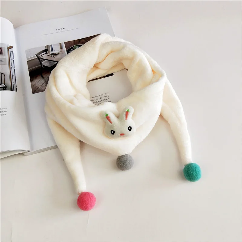 2018 Winter Children's Plush Wool Triangle Scarf Boys and Girls Cute Small Scarves Child Baby Kids Soft Viscose shawl |