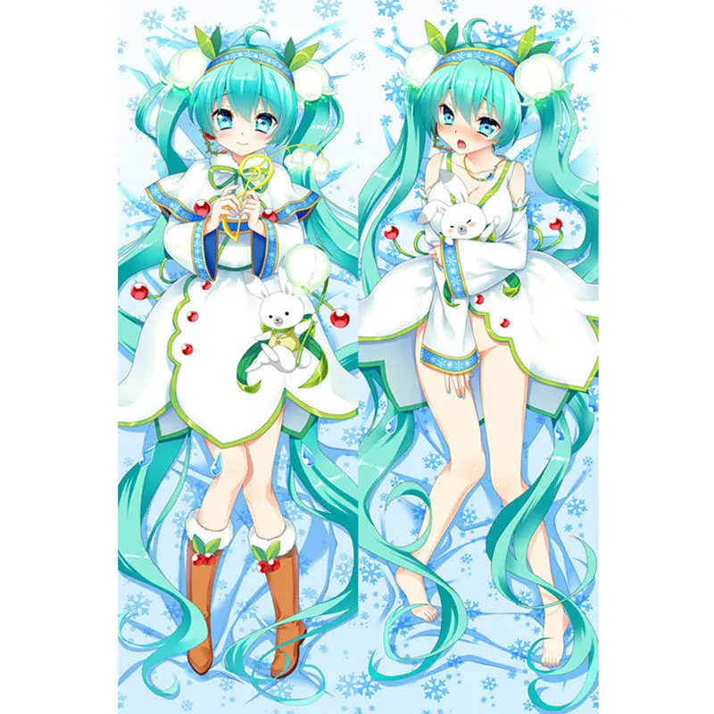 Amellor в натуральную величину Японские Аниме подушки Hatsune Подушка «Мику Хацунэ» чехол 3D двухстороннее постельное белье обнимающее тело наволочка gitfs - Цвет: 1