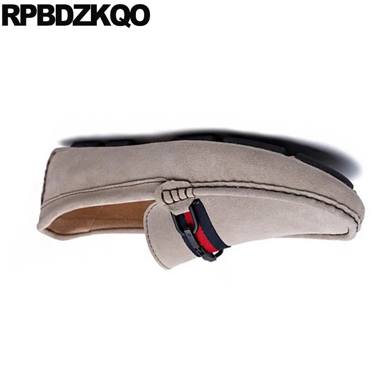 Мужские замшевые туфли без застежки коричневые повседневные Мокасины из