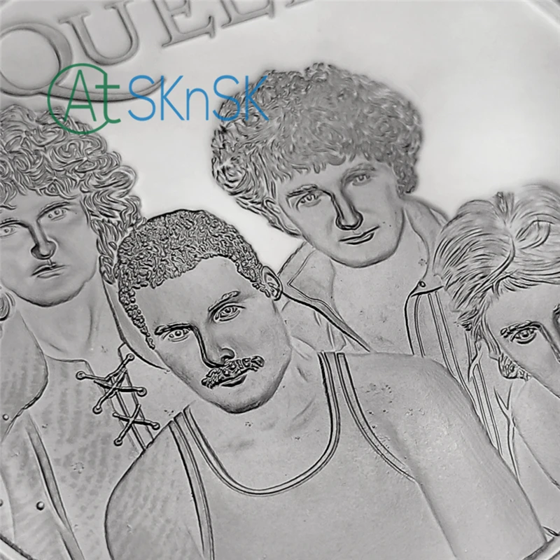 British Queen Rock Band Silver Plated Commemorative Coin Gold Plated Metal Coins For Fans Collection