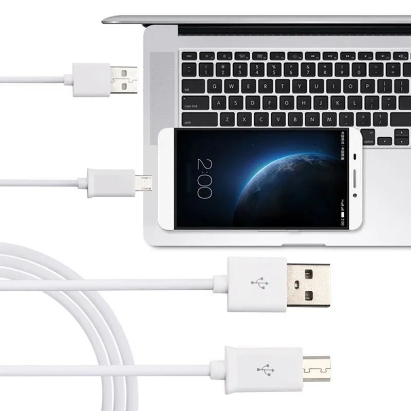 Micro USB кабель 2 м 1 для Xiaomi Huawei Android 2A Быстрая зарядка данных зарядное устройство MP3