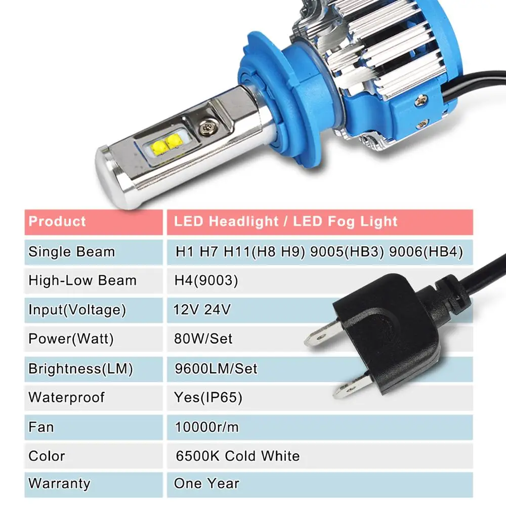 Taitian 2 шт. 70 Вт 9600LM CSP 6000K 12V светодиодные лампы h7 turbo фары H4 супер белый авто h1 h11 СИД