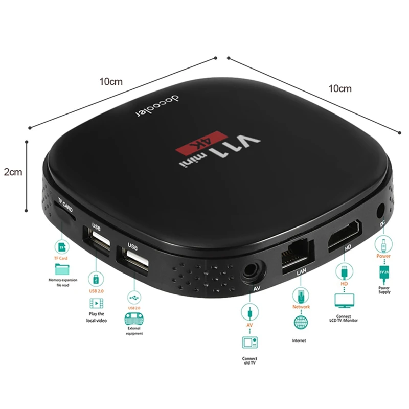 Smart Android tv box RK3229 четырехъядерный 1G/8G 4 K 60fps медиаплеер 2 4G/5G WiFi LAN телеприставка kd ip Box