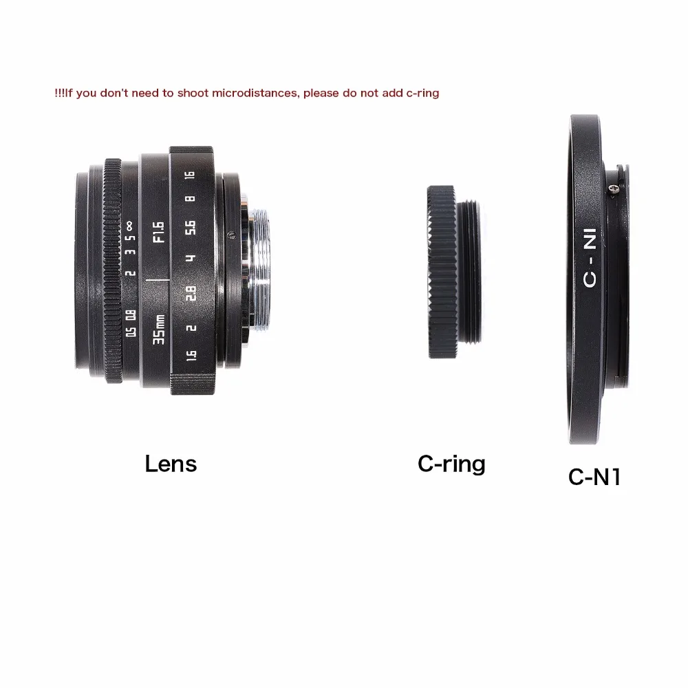 fujian 35 мм f1.6 C крепление объектива камеры II+ C-N1 адаптер для Nikon 1 S2 J5 J4 J3 J2 V1 V2 V3 N1 AW1