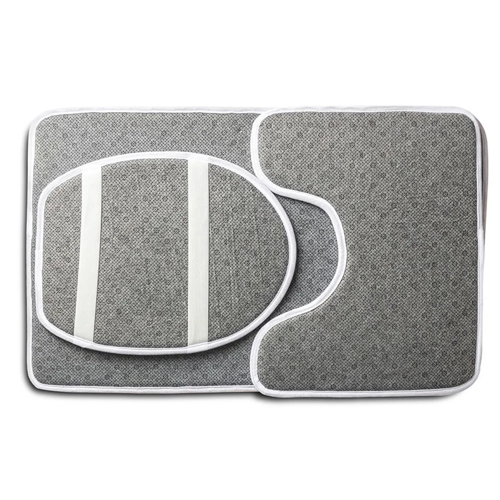 

HUGSIDEA Beautiful Flower 3D Printing Toilet Seat Cover Bathroom Ground Mat Anti Slip Rugs Decorate Soft Carpet Three-Piece Set