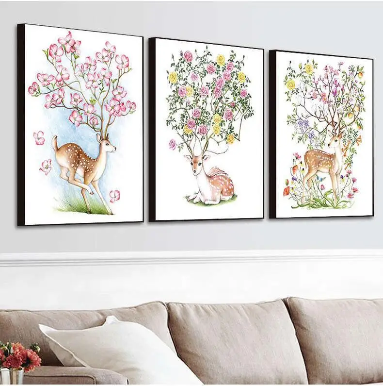 UzeQu 3D Алмазная вышивка особой формы Dieren 5D DIY картина животное олень крестом