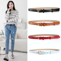 2019 womens fashion belts skinny casual belt with golden pin buckle formal dress belt designer waist strap genuine leather belt