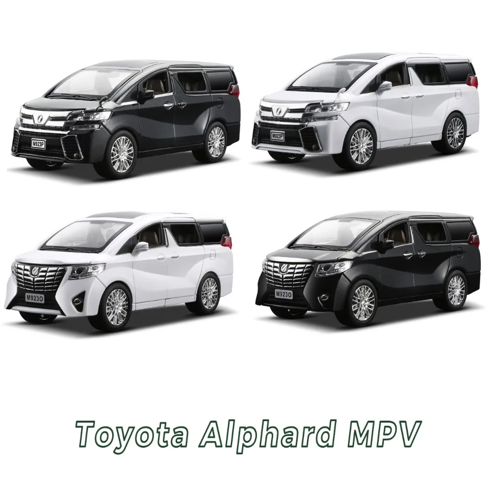 4 стиля 1:24 литая под давлением модель автомобиля для Alphard Vellfire роскошный MPV Металлический Игрушечный Автомобиль со звуком/светильник/функция оттягивания детский подарок