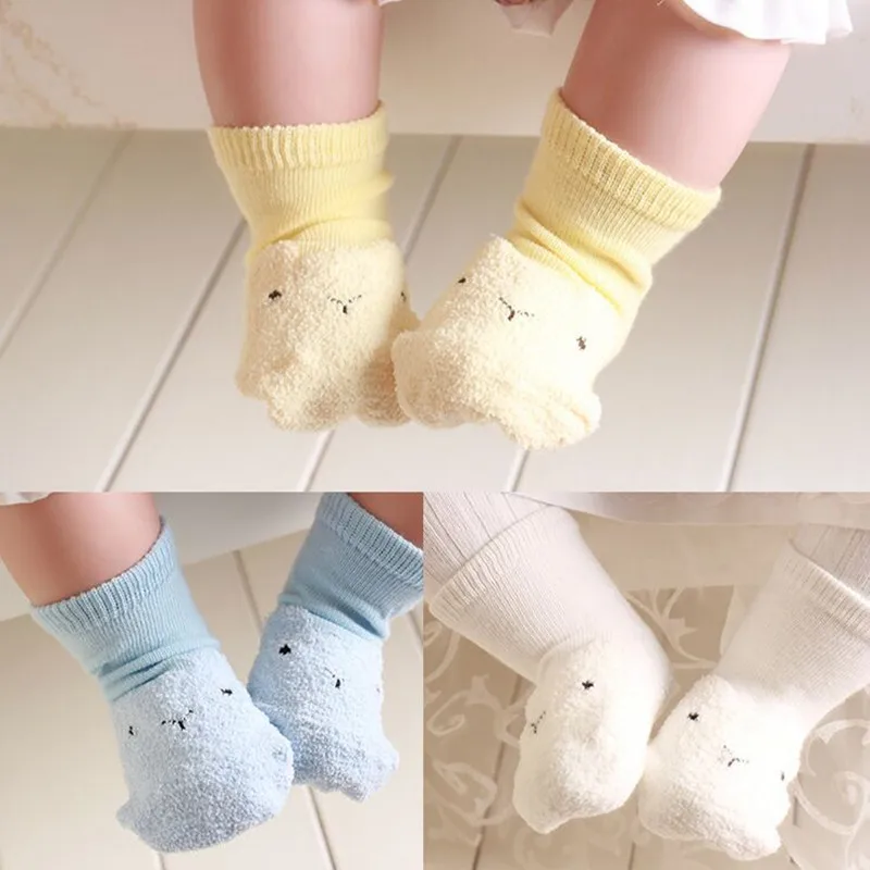 Милые носки для новорожденных нескользящие маленьких девочек Носки из хлопка