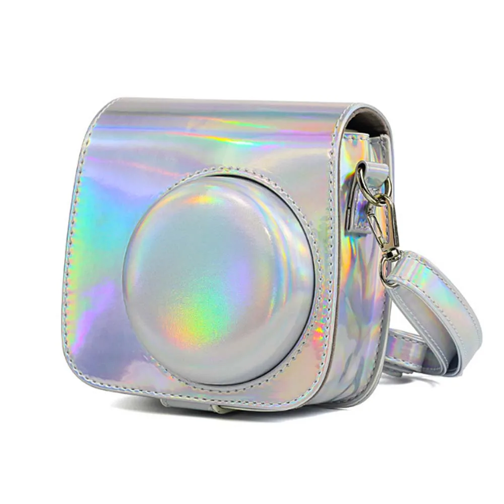 JINSERTA из искусственной кожи чехол сумка для Fujifilm Instax Mini 9 Mini 8 камера голографическая сияющая Лазерная мгновенная камера плечевой ремень