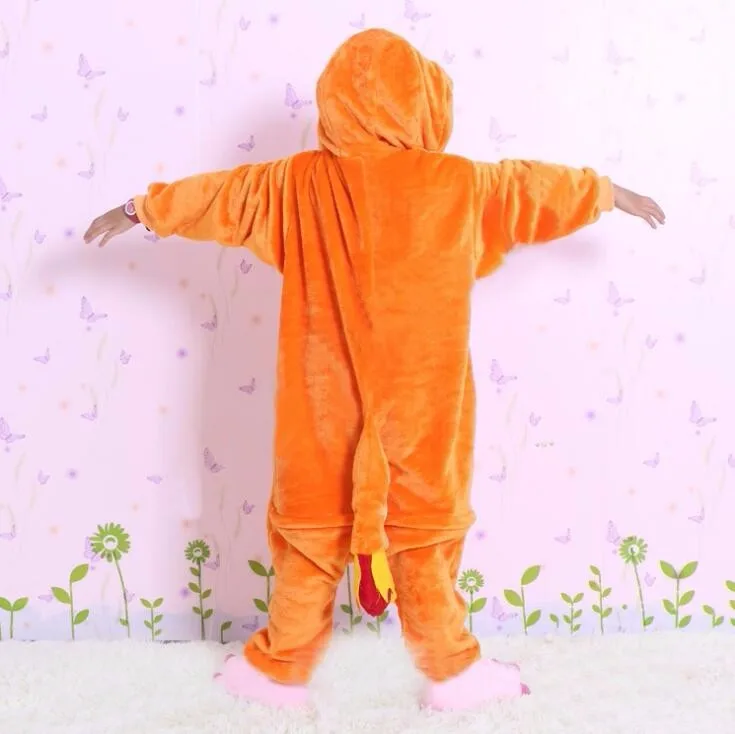 Charmander Косплэй комбинезон костюм для Для детей Onesie Костюмы Хэллоуина Карнавал |