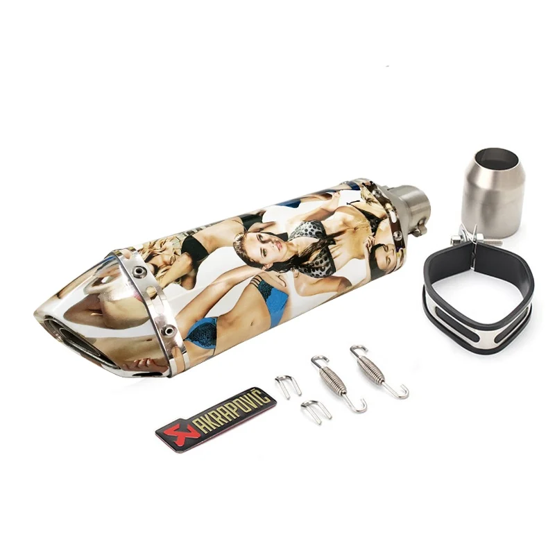 Глушитель для Akrapovic выхлопной трубы мотоцикла escape для trk502 suzuki gsr 600 crf 230 egzoz mt10 xadv r1200rt ninja300 xmax - Цвет: L